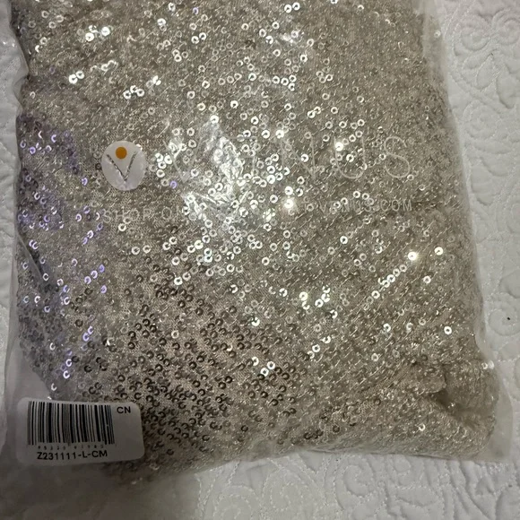 VENUS Silver/Champagne Sequin Romper - Picture 7 of 7